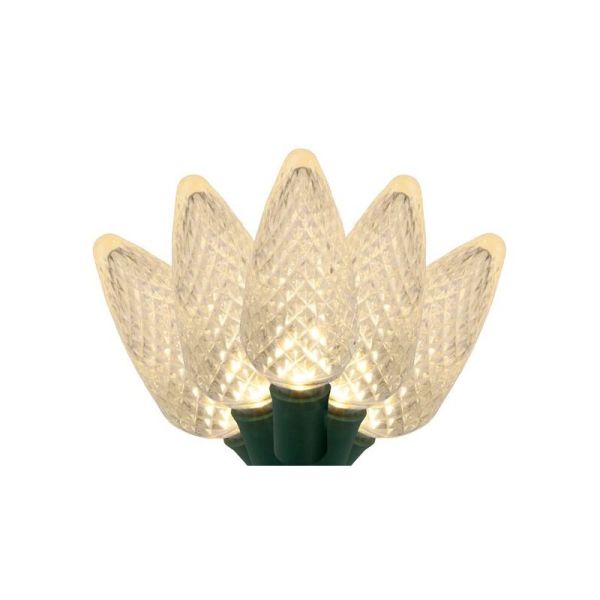 25-count C9 LED Holiday Lights, 8" Spacing - Cool White